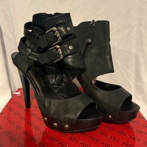 Guess leather gladiator heels